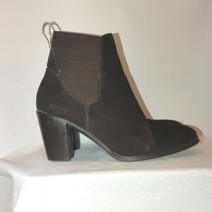 Hunter Chelsea Brown Suede Leather Block Heel Ankle Booties Made‎ in Italy 8